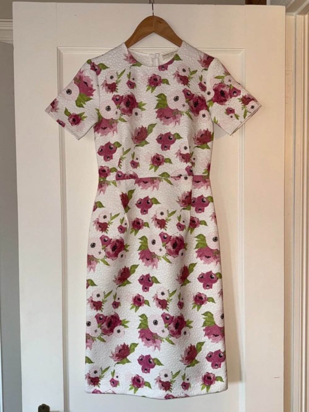 Rachel Parcell Pink White Peony Floral Sheath Dress Midi Dress XS